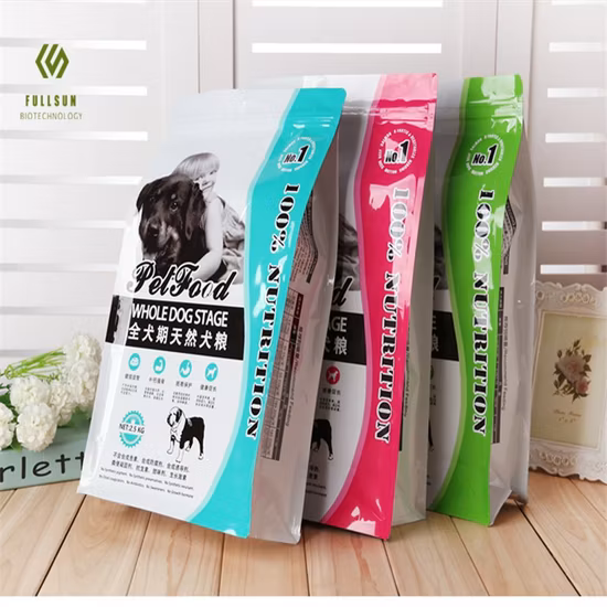 Foglio di alluminio Stampa lucida opaca Eco-friendly riciclabile Snack per cani e gatti Trattare caffè Tè Fondo piatto Cerniera Imballaggio in plastica per alimenti Stand up Pouch Bag